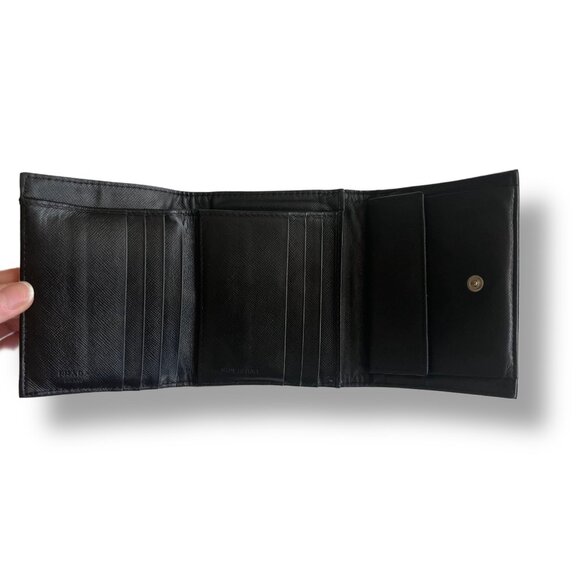 Black Prada Tessuto Nylon Trifold Wallet - Picture 5 of 12